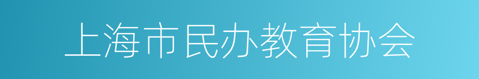 上海市民办教育协会的同义词