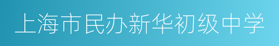 上海市民办新华初级中学的同义词