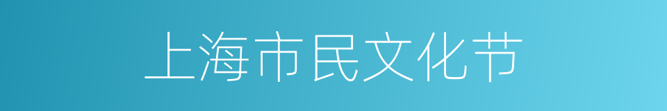 上海市民文化节的同义词