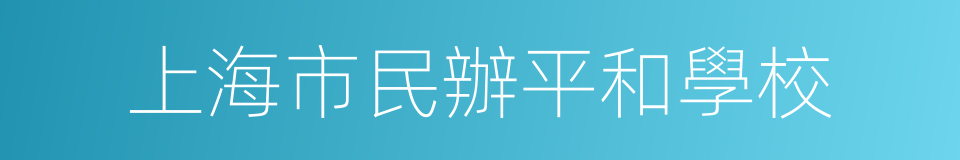 上海市民辦平和學校的同義詞