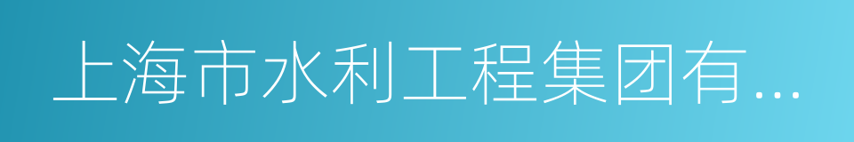 上海市水利工程集团有限公司的同义词