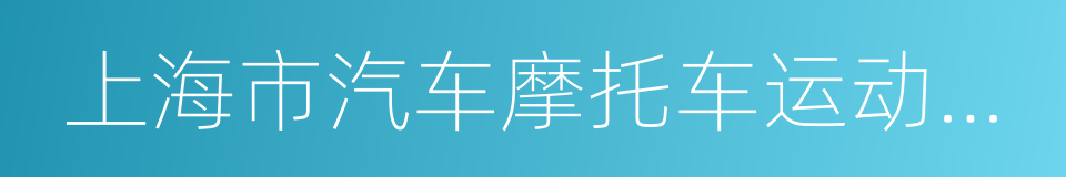 上海市汽车摩托车运动协会的同义词