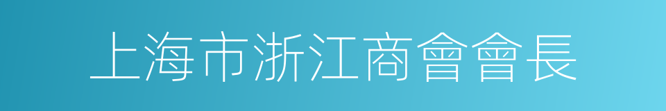 上海市浙江商會會長的同義詞