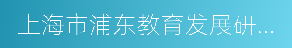 上海市浦东教育发展研究院的同义词