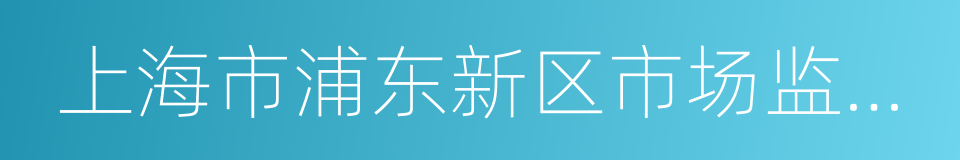 上海市浦东新区市场监督管理局的同义词