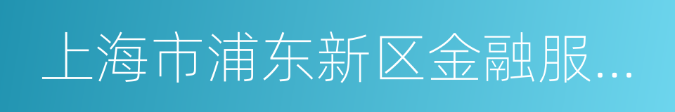 上海市浦东新区金融服务局的同义词