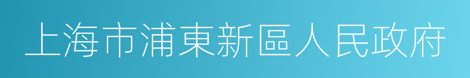 上海市浦東新區人民政府的同義詞