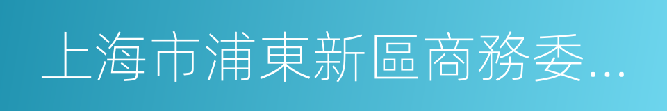 上海市浦東新區商務委員會的同義詞