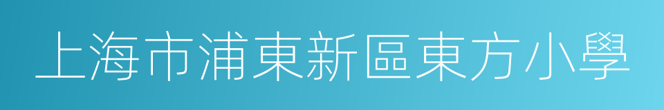 上海市浦東新區東方小學的同義詞