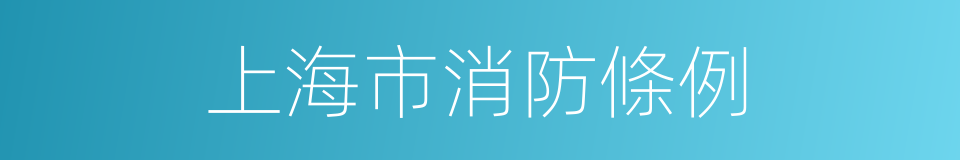 上海市消防條例的同義詞