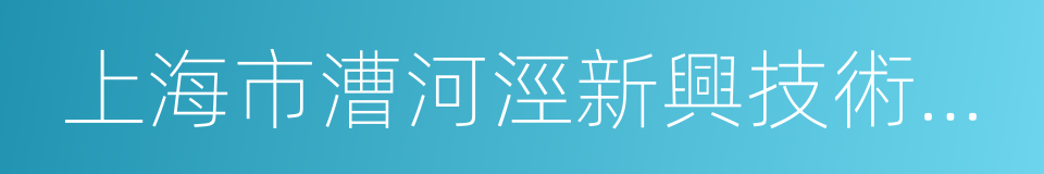 上海市漕河涇新興技術開發區的同義詞