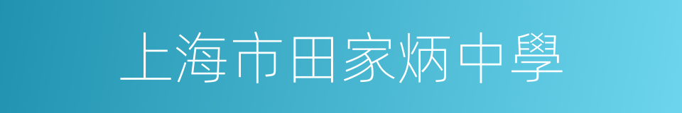 上海市田家炳中學的同義詞