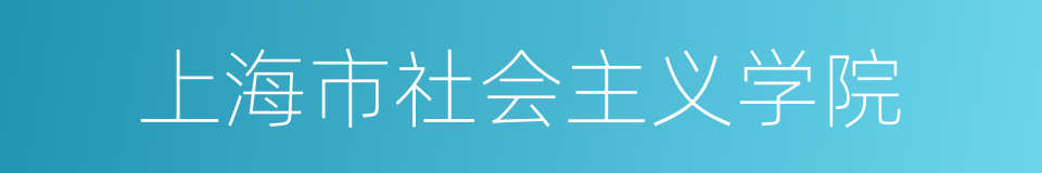 上海市社会主义学院的同义词