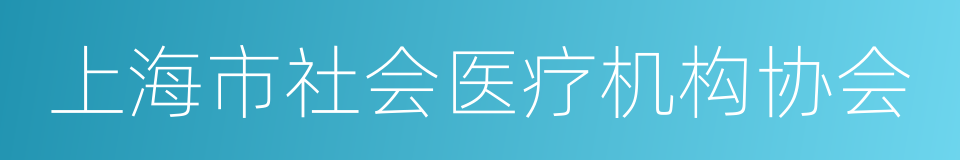 上海市社会医疗机构协会的同义词