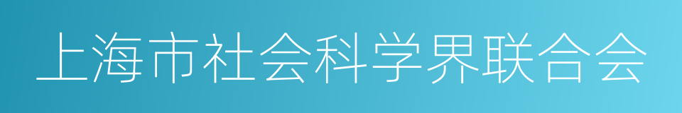 上海市社会科学界联合会的同义词