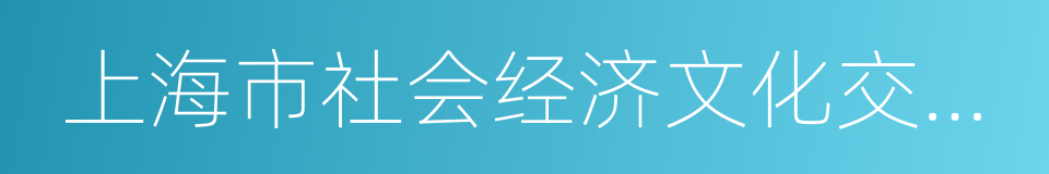 上海市社会经济文化交流协会的同义词