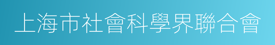 上海市社會科學界聯合會的同義詞