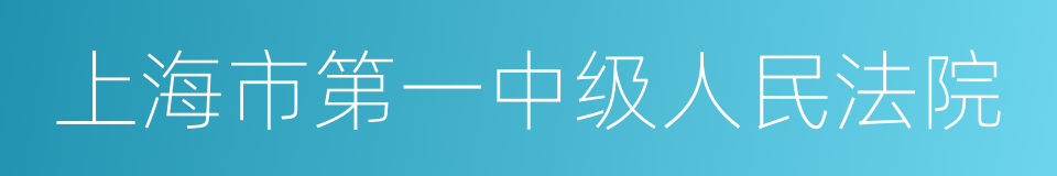 上海市第一中级人民法院的同义词