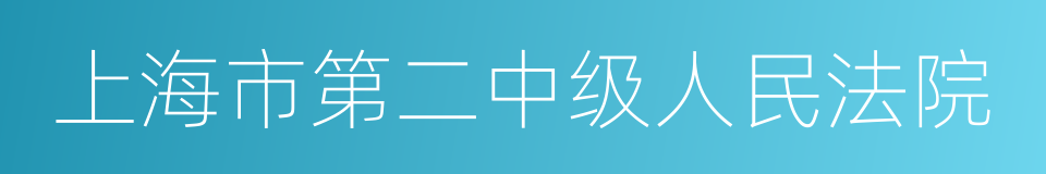 上海市第二中级人民法院的同义词