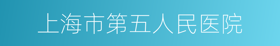 上海市第五人民医院的同义词