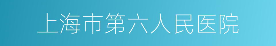 上海市第六人民医院的同义词