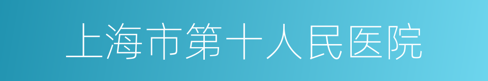 上海市第十人民医院的同义词