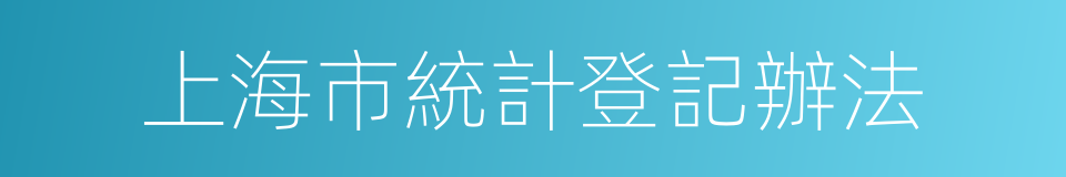 上海市統計登記辦法的同義詞