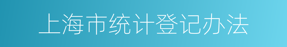 上海市统计登记办法的同义词
