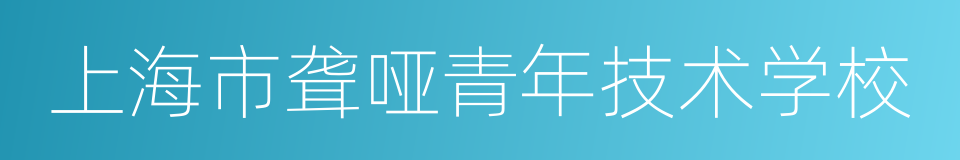 上海市聋哑青年技术学校的同义词