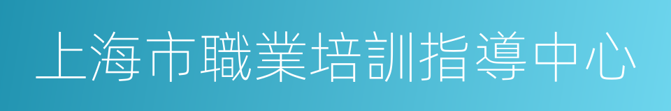 上海市職業培訓指導中心的同義詞