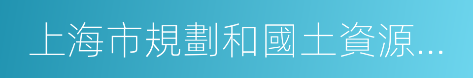 上海市規劃和國土資源管理局的同義詞