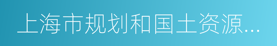 上海市规划和国土资源管理局的同义词