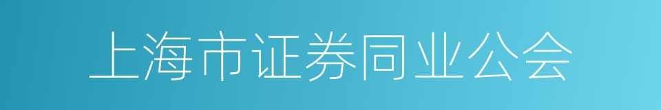 上海市证券同业公会的同义词