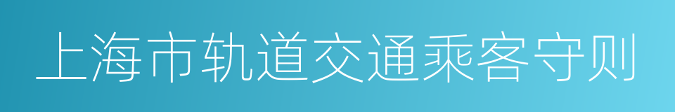 上海市轨道交通乘客守则的同义词