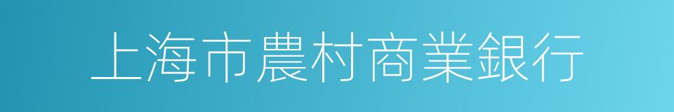 上海市農村商業銀行的同義詞