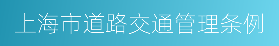 上海市道路交通管理条例的同义词