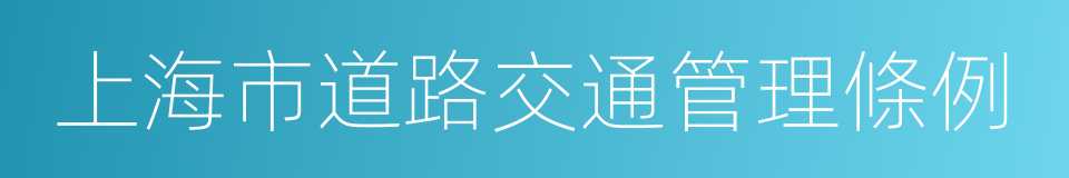 上海市道路交通管理條例的同義詞
