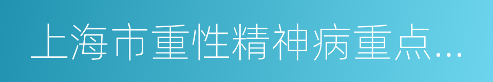 上海市重性精神病重点实验室的同义词