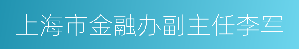 上海市金融办副主任李军的同义词