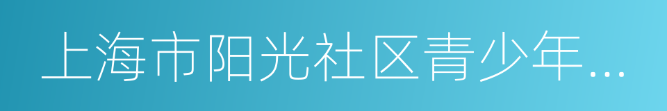 上海市阳光社区青少年事务中心的同义词