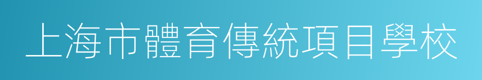 上海市體育傳統項目學校的同義詞