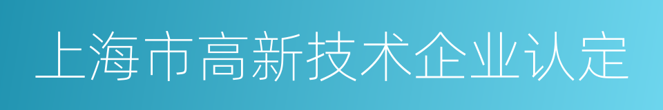 上海市高新技术企业认定的同义词