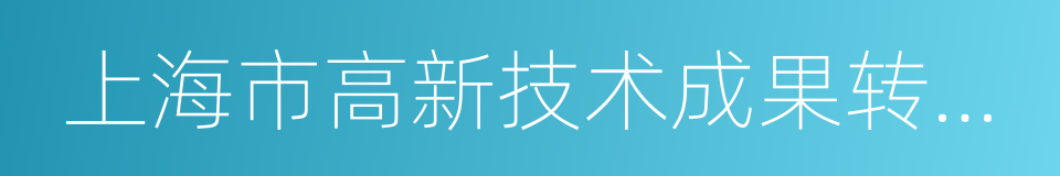 上海市高新技术成果转化项目的同义词