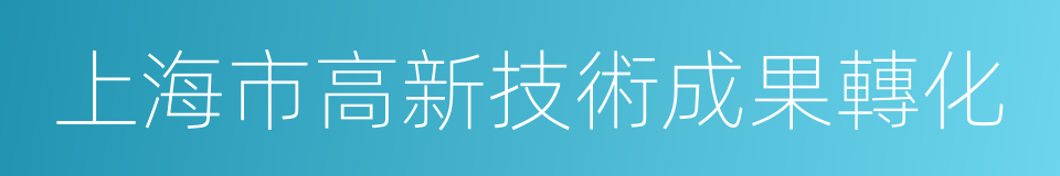 上海市高新技術成果轉化的同義詞