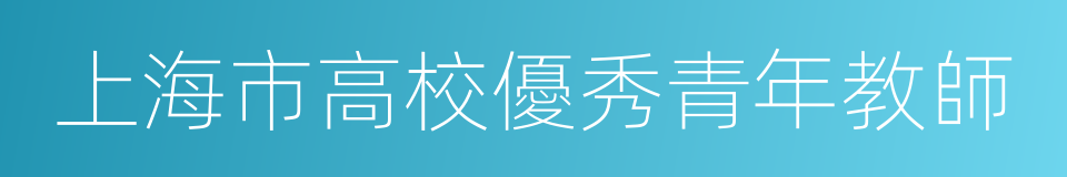 上海市高校優秀青年教師的同義詞