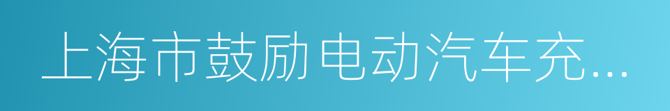 上海市鼓励电动汽车充换电设施发展扶持办法的同义词