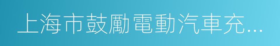 上海市鼓勵電動汽車充換電設施發展扶持辦法的同義詞