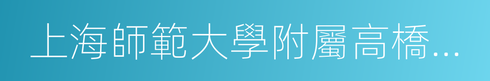 上海師範大學附屬高橋實驗中學的同義詞