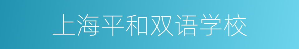 上海平和双语学校的同义词
