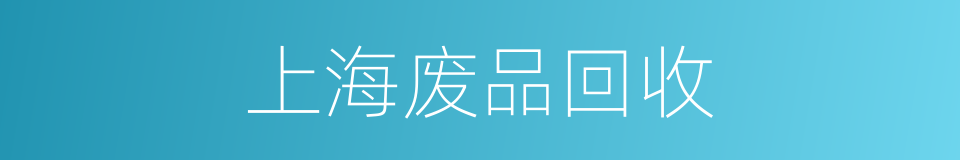 上海废品回收的同义词
